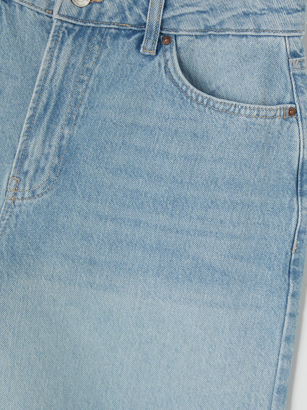 Mavi Bermuda Fit Kadın Jean Şort-2