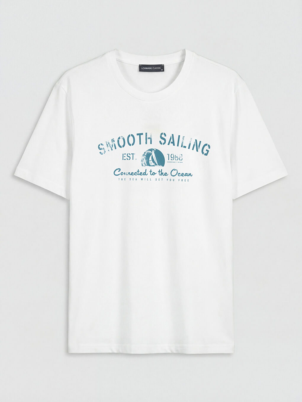 T-shirt à col rond imprimé pour homme-4