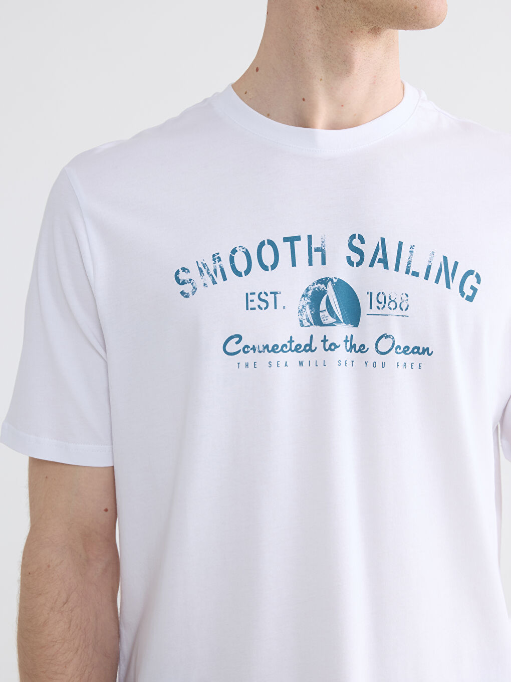 T-shirt à col rond imprimé pour homme-2