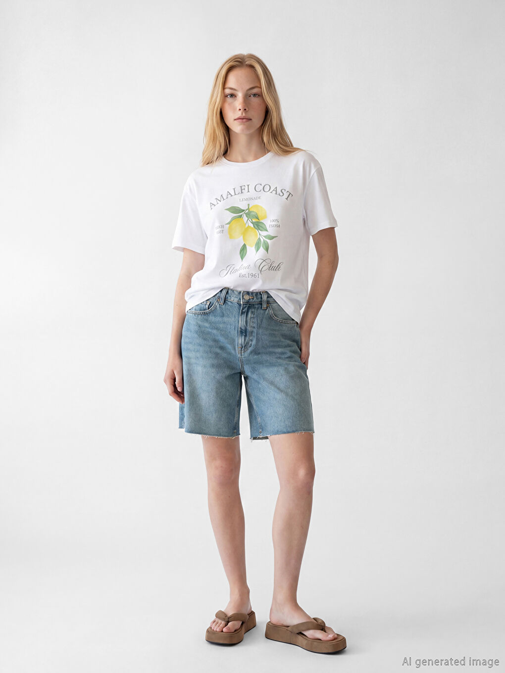 Mavi Bermuda Fit Kadın Jean Şort