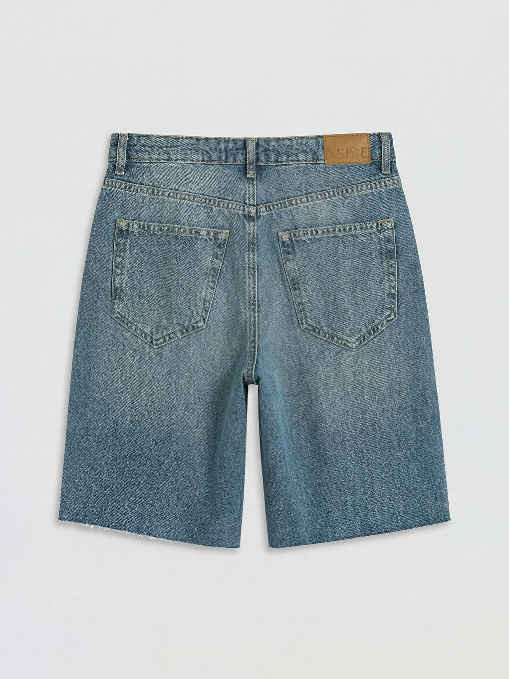 Mavi Yüksek Bel Bermuda Fit Kadın Jean Şort-1