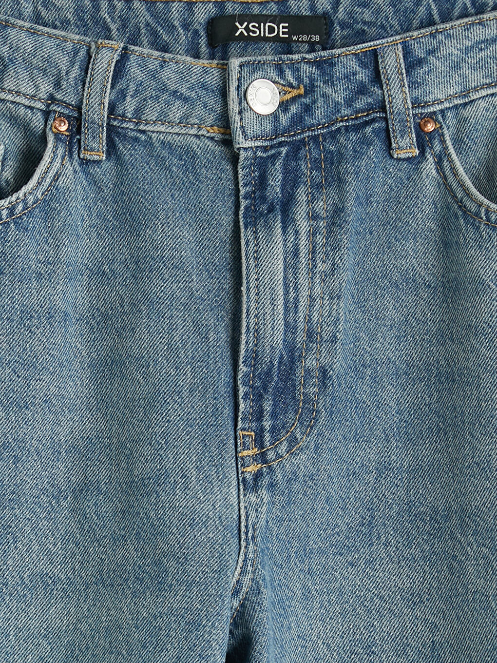 Mavi Yüksek Bel Bermuda Fit Kadın Jean Şort-2