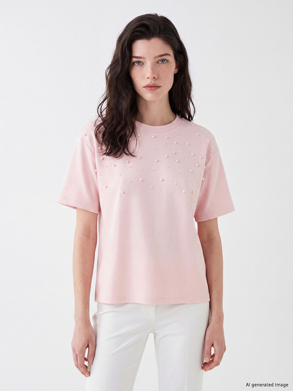 Beaded Embroidered Soft Touch Women's T-Shirt