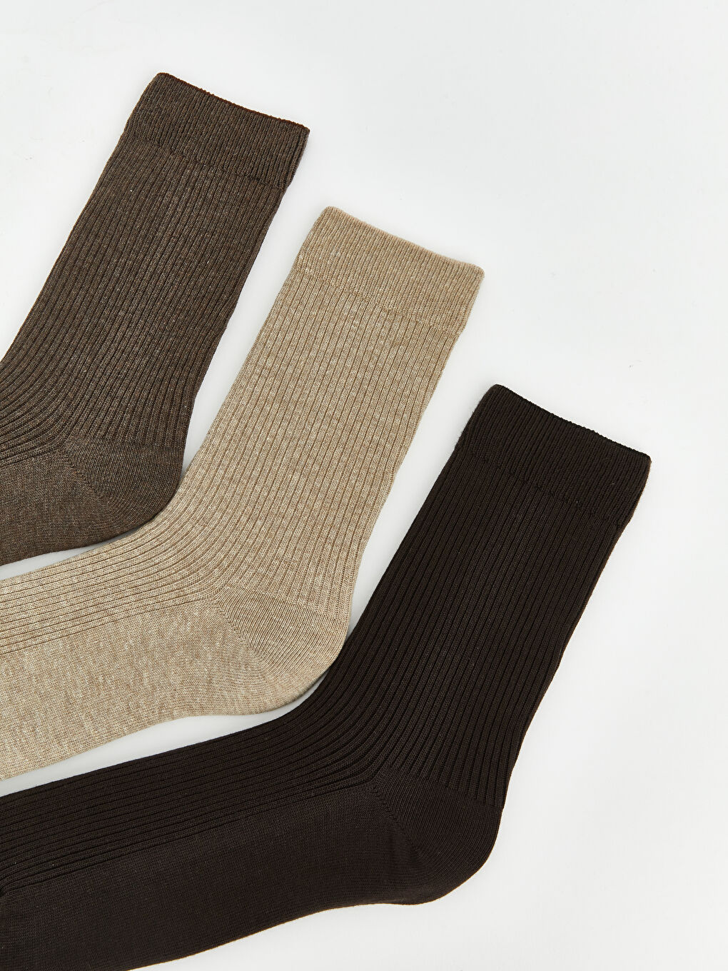 Kahverengi Erkek Soket Çorap 3'lü-1