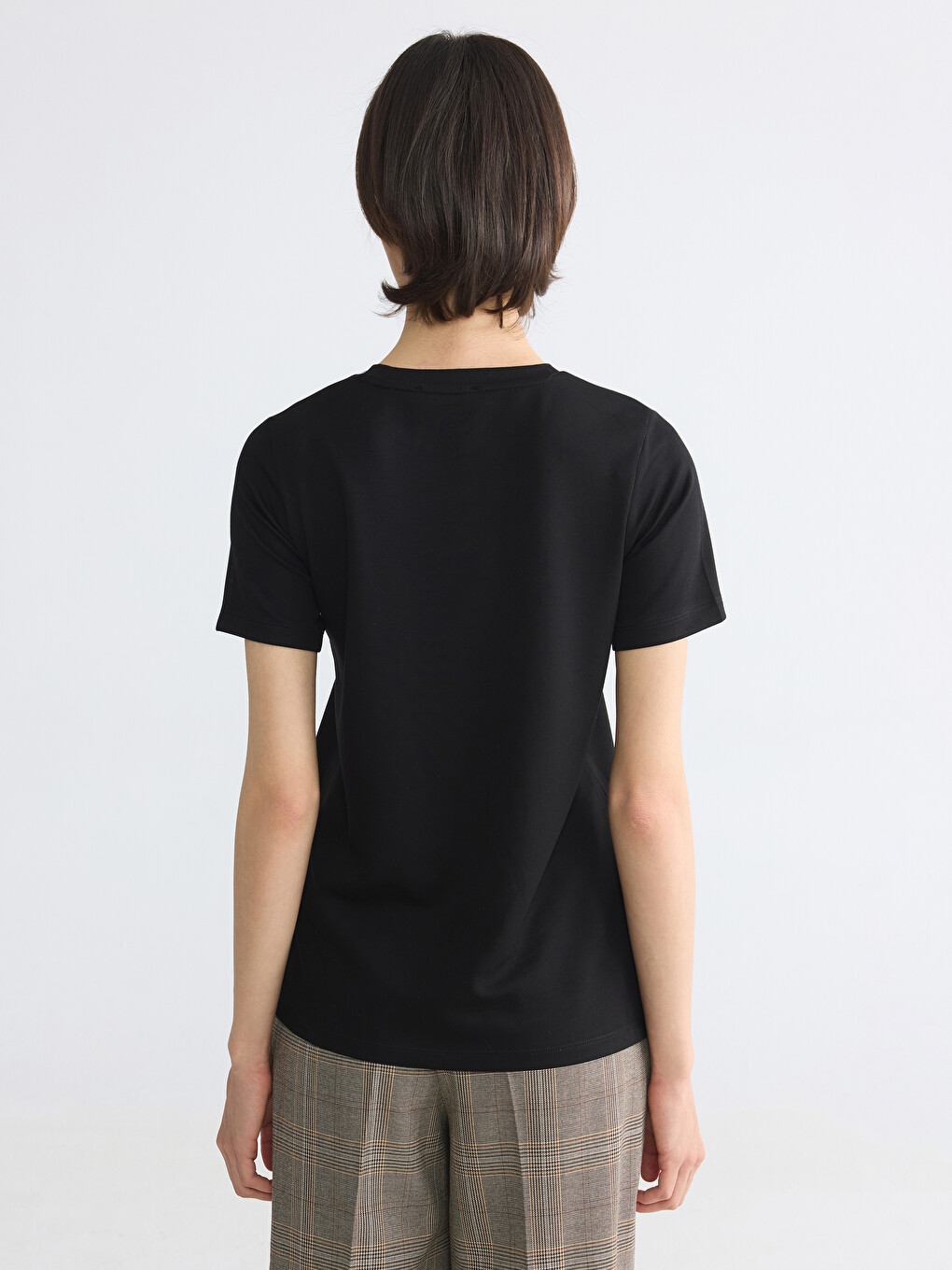 Crew Neck Rhinestone Embellished Women's T-Shirt-5