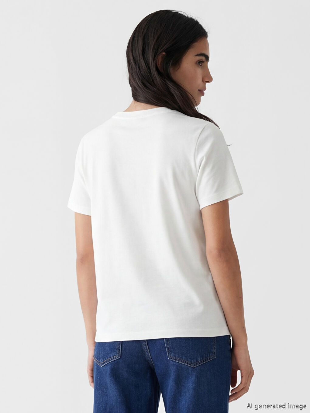 Beyaz Bisiklet Yaka Taşlı Bluz-3