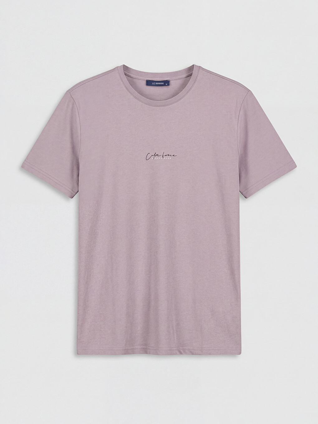 Pembe Bisiklet Yaka Baskılı Erkek Pijama Üst