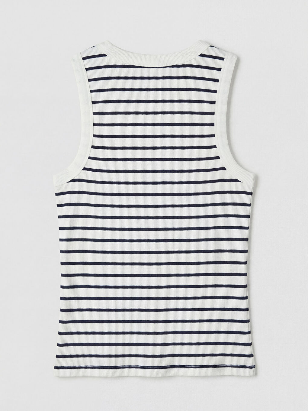 Lacivert U Yaka Çizgili Kadın Atlet-5