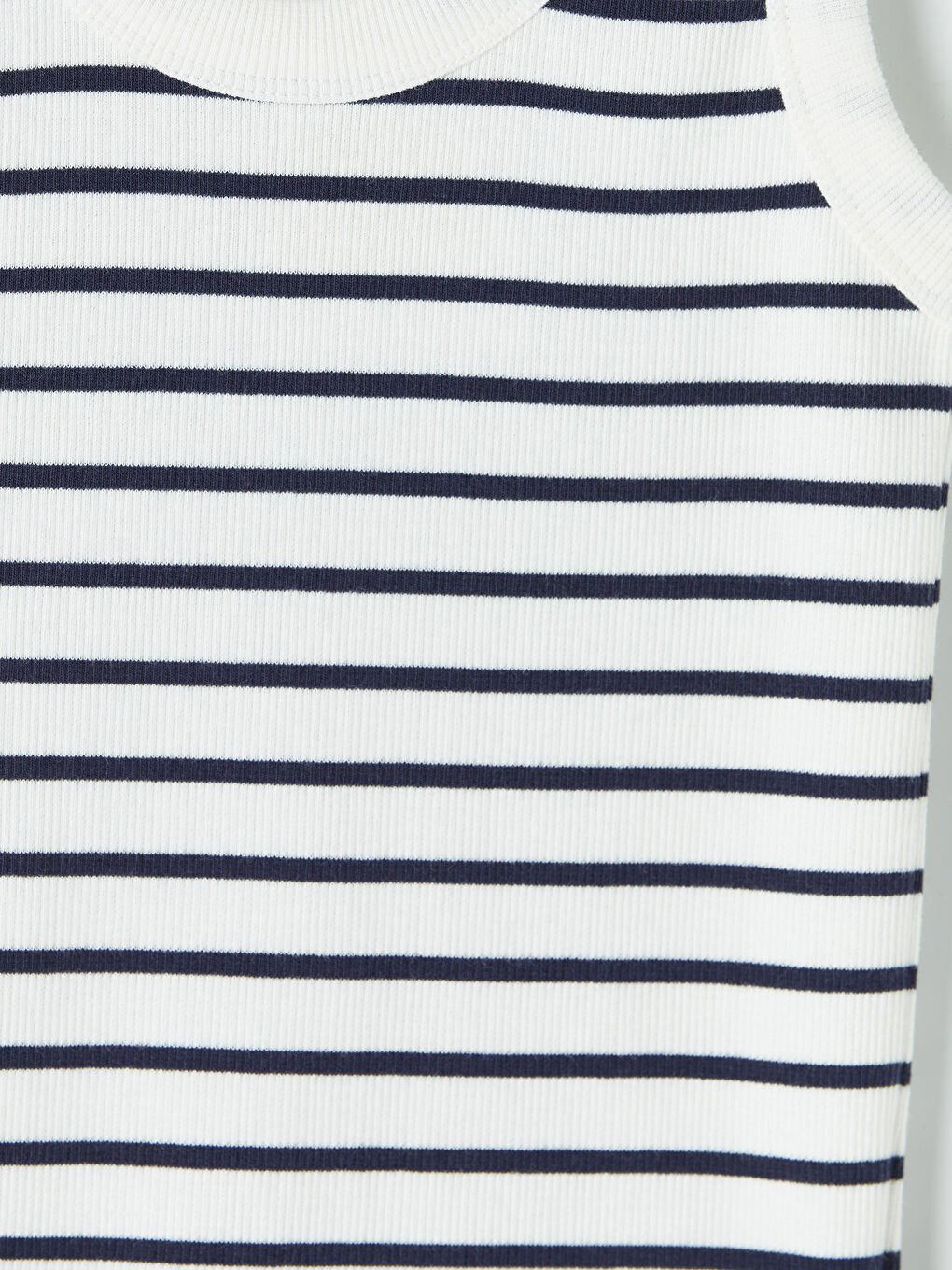 Lacivert U Yaka Çizgili Kadın Atlet-6