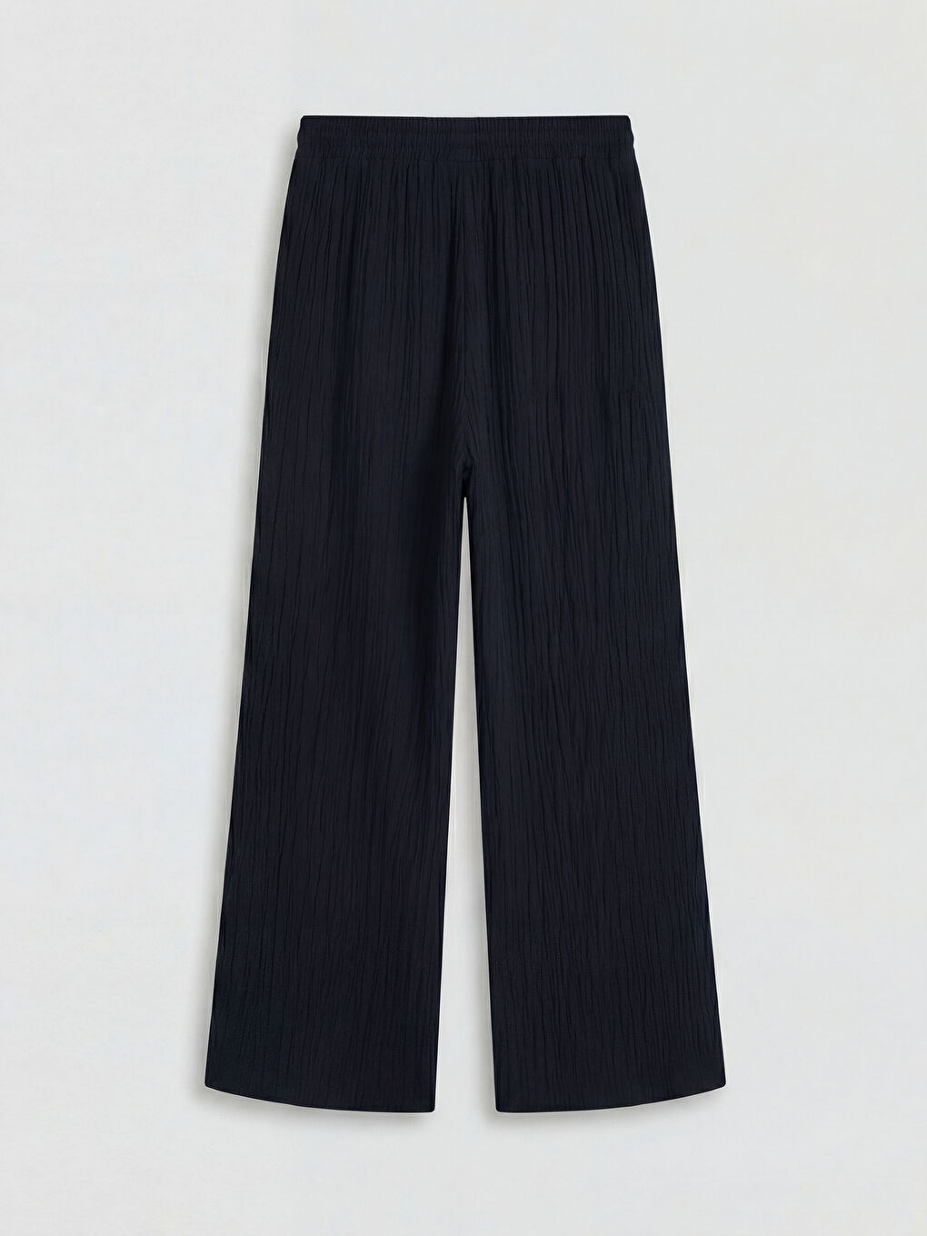 Siyah Beli Lastikli Dokulu Müslin Kadın Pantolon-5