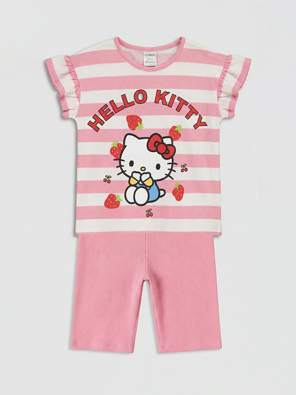 Ekru Hello Kitty Baskılı Kız Çocuk Takım