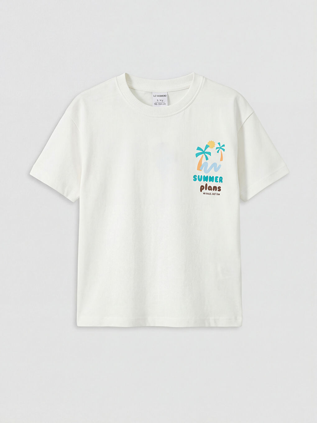 Ekru Baskılı Erkek Çocuk Tişört-1