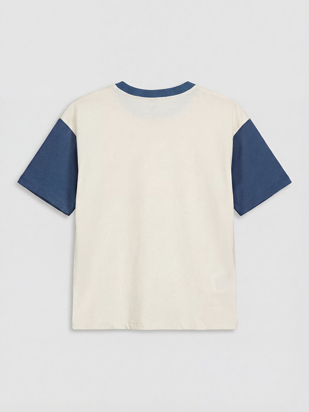 Bej Bisiklet Yaka Baskılı Erkek Çocuk Tişört-1