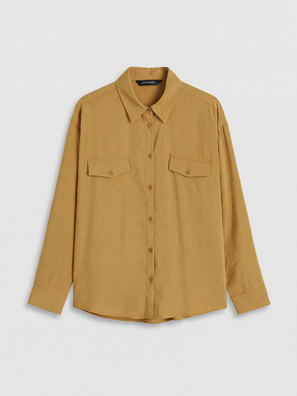 Sarı Modal Karışımlı Oversize Kadın Gömlek