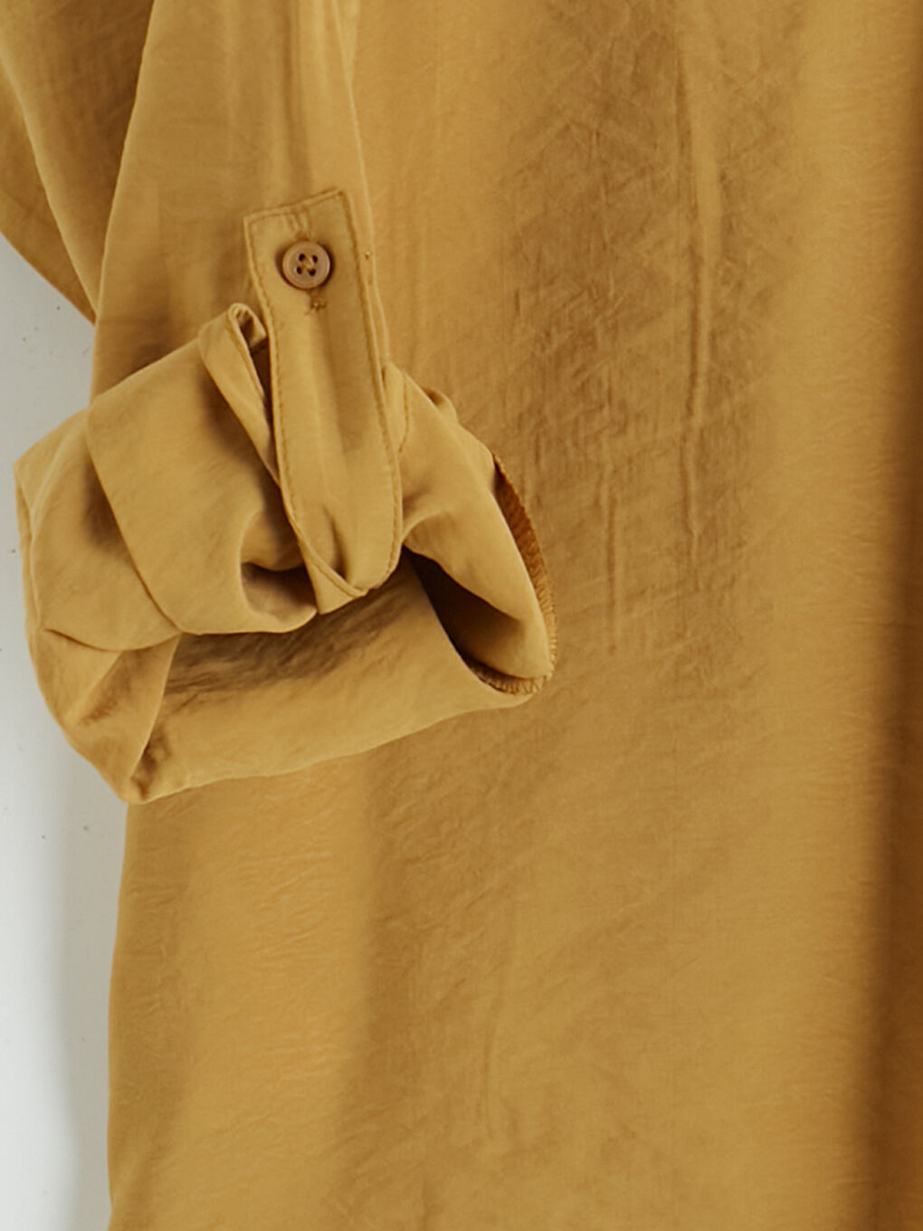 Sarı Modal Karışımlı Oversize Kadın Gömlek-2
