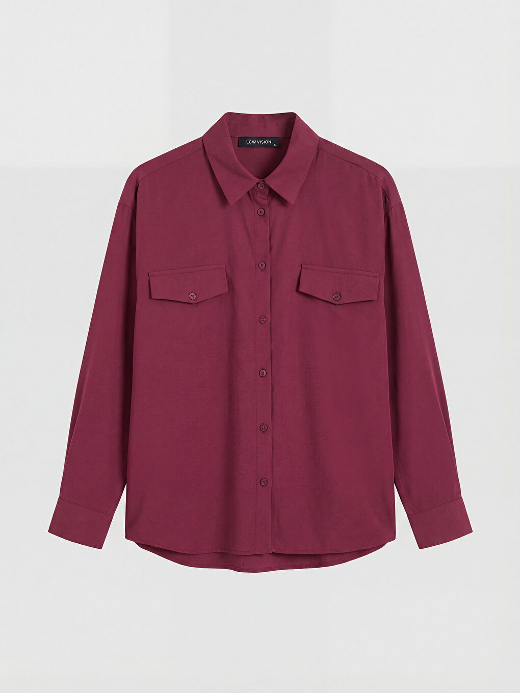 Mürdüm Modal Karışımlı Oversize Kadın Gömlek