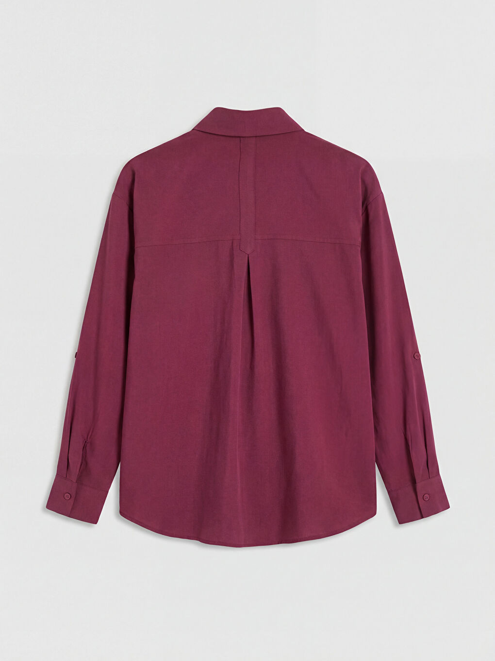 Mürdüm Modal Karışımlı Oversize Kadın Gömlek-1