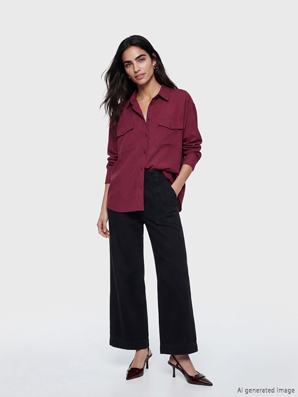 Ženska košulja od modal mešavine, oversize kroja-0