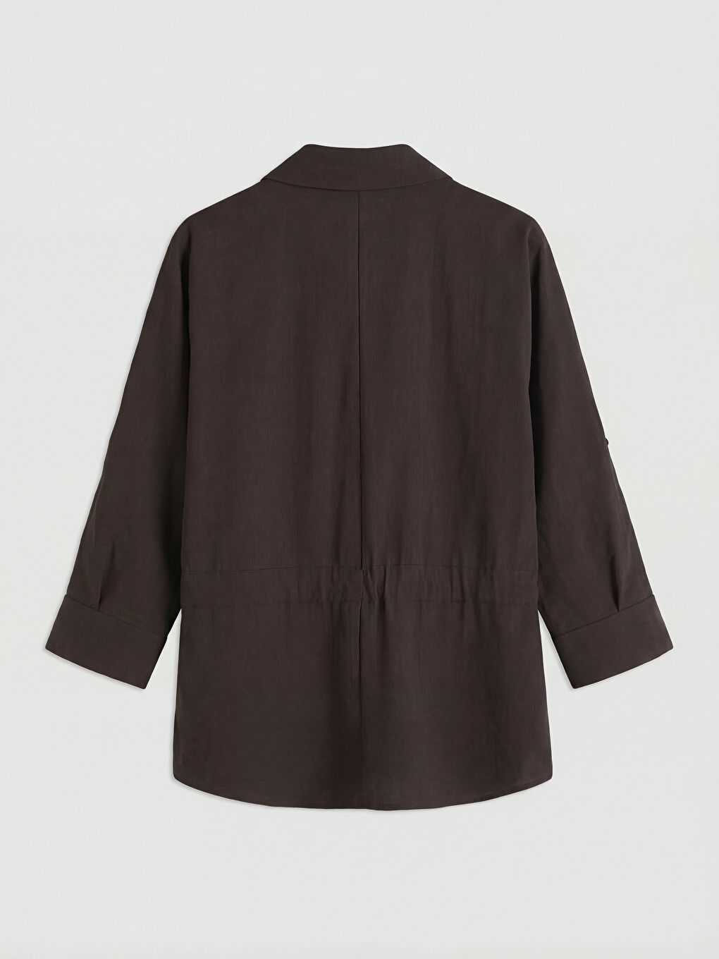 Kahverengi Cepli Büzgülü Kadın Gömlek-1