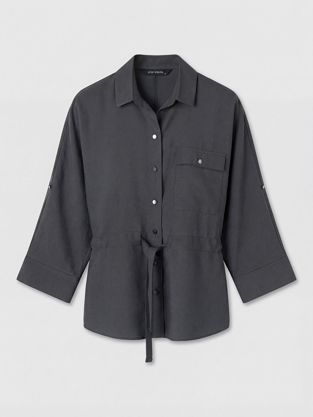 Gri Regular Fit Kadın Gömlek