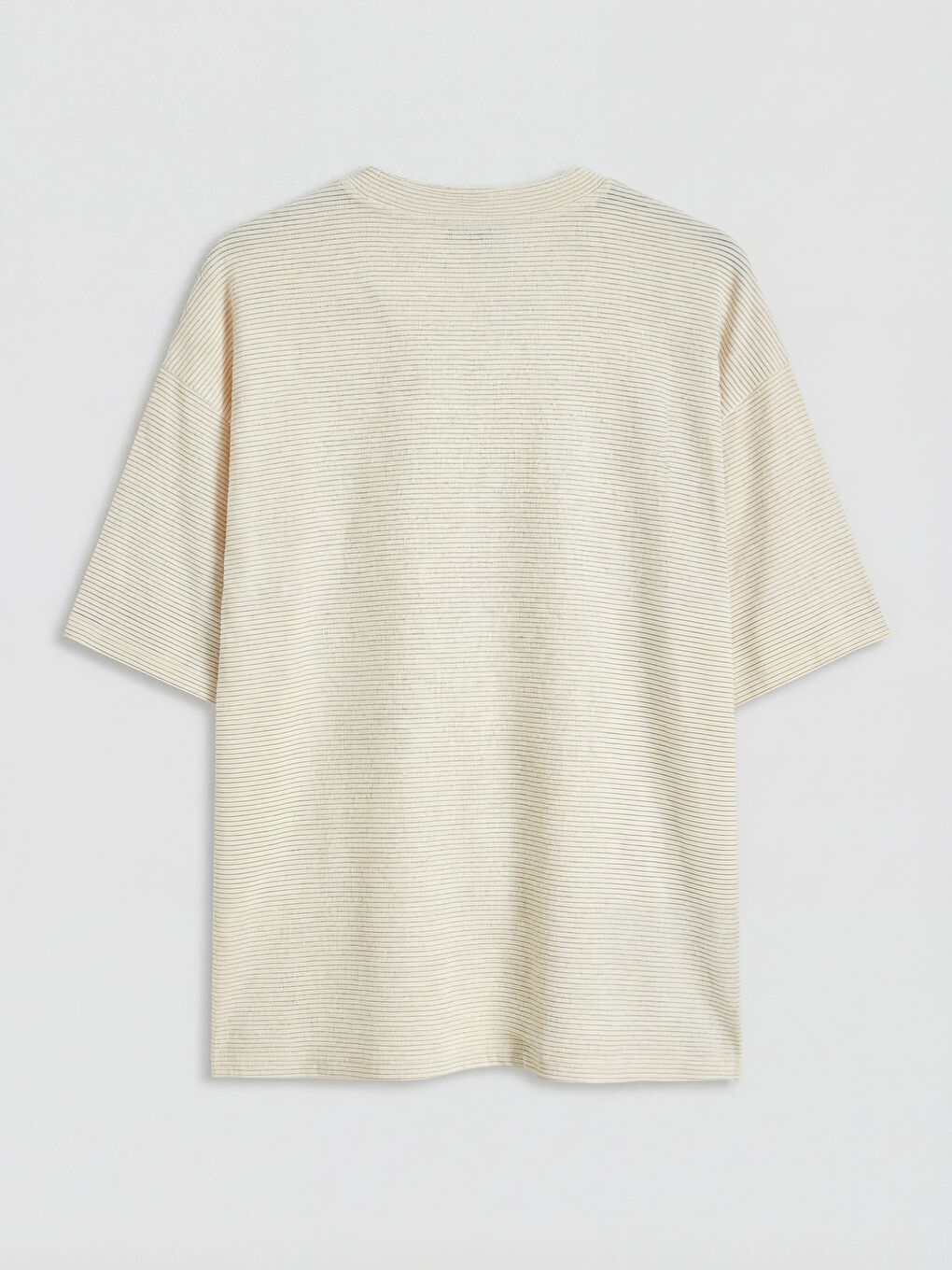 Sarı Bisiklet Yaka Çizgili Kadın Tişört-1