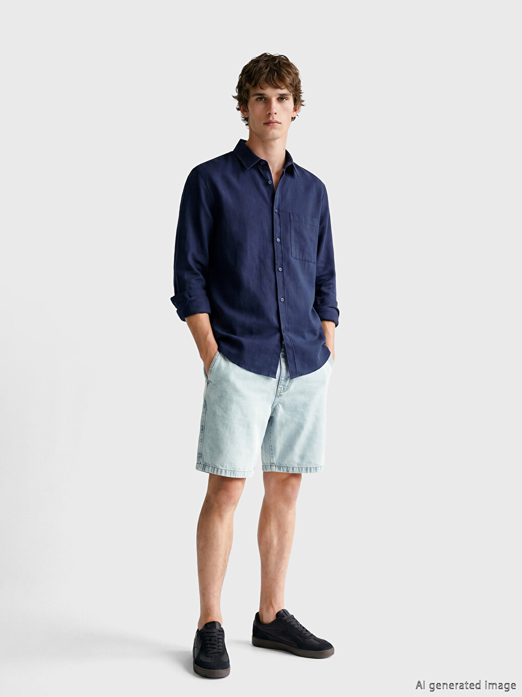 Man Indigo Denim Shorts