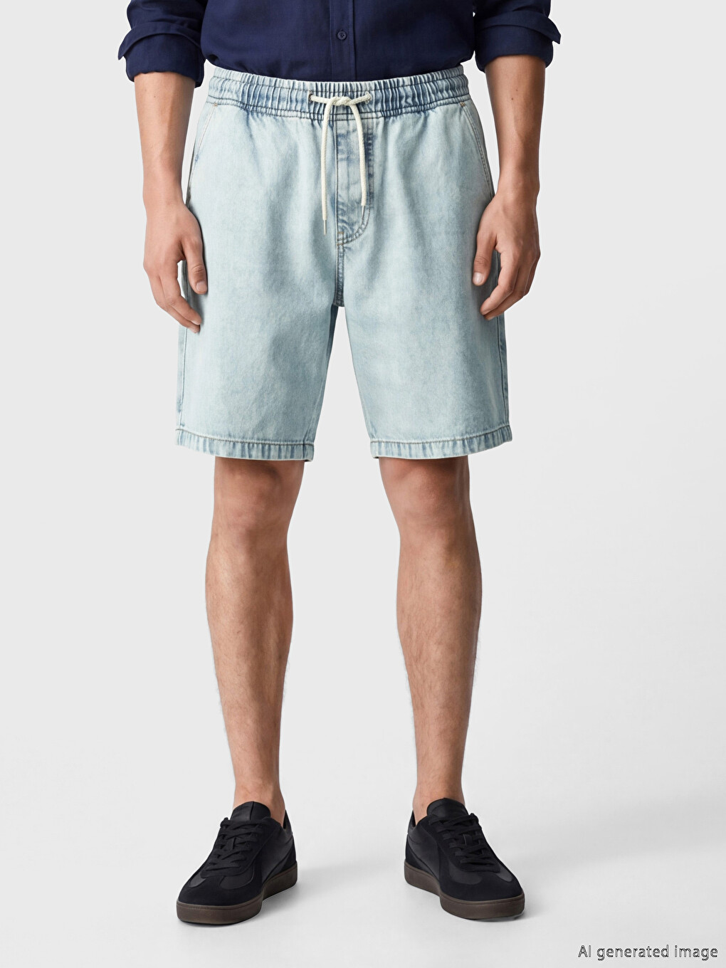 Man Indigo Denim Shorts-1