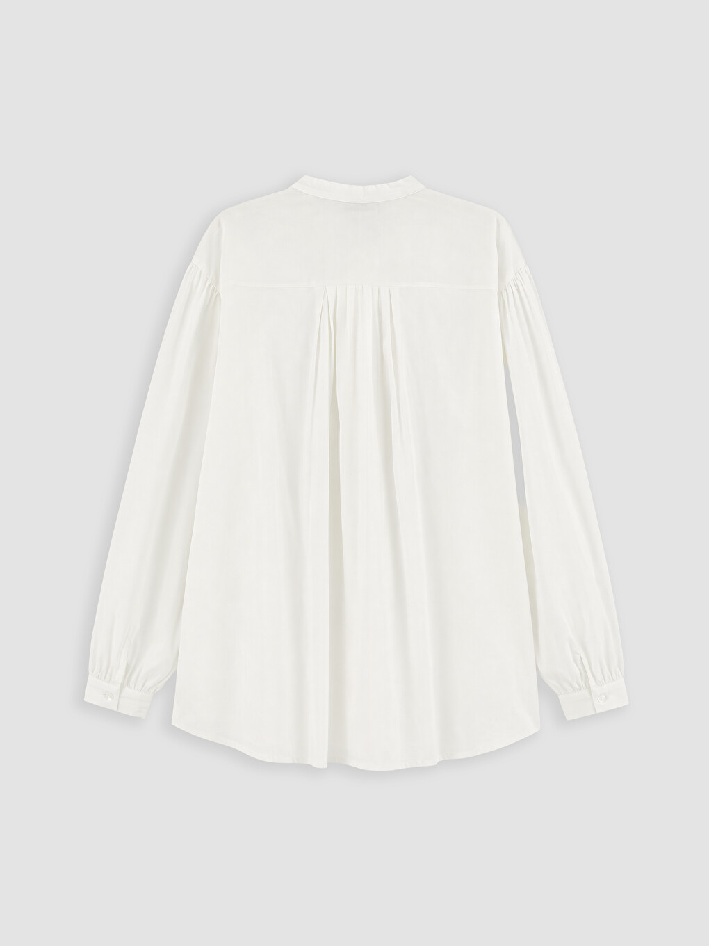Grandad Collar Pleated Women's Shirt Tunic-3