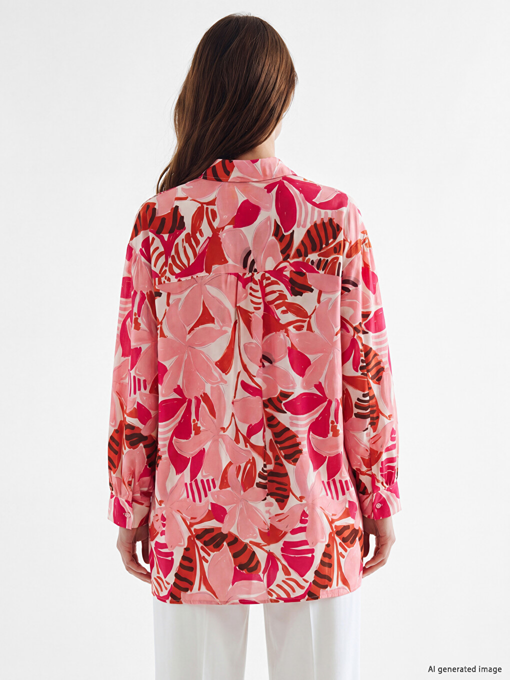 Patterned Oversize Women's Shirt Tunic-3