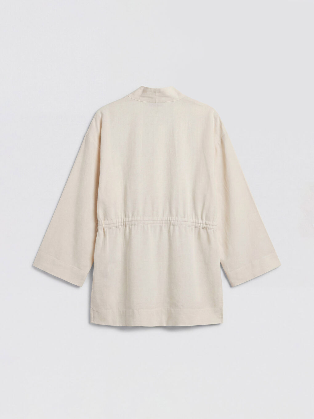 Ekru V Yaka Kadın Kimono-5
