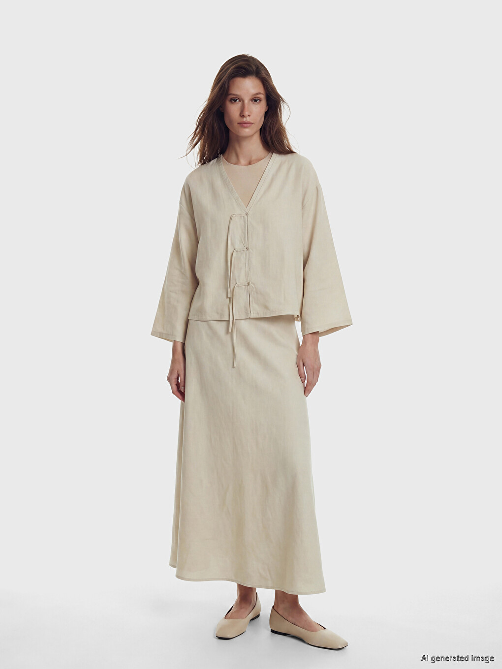 Ženski kimono sa V izrezom-1
