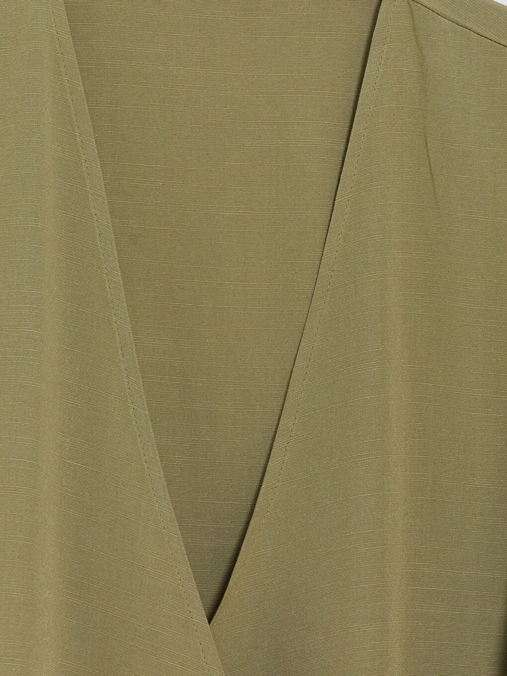 Yeşil Kruvaze Yaka Keten Karışımlı Kadın Kimono-2