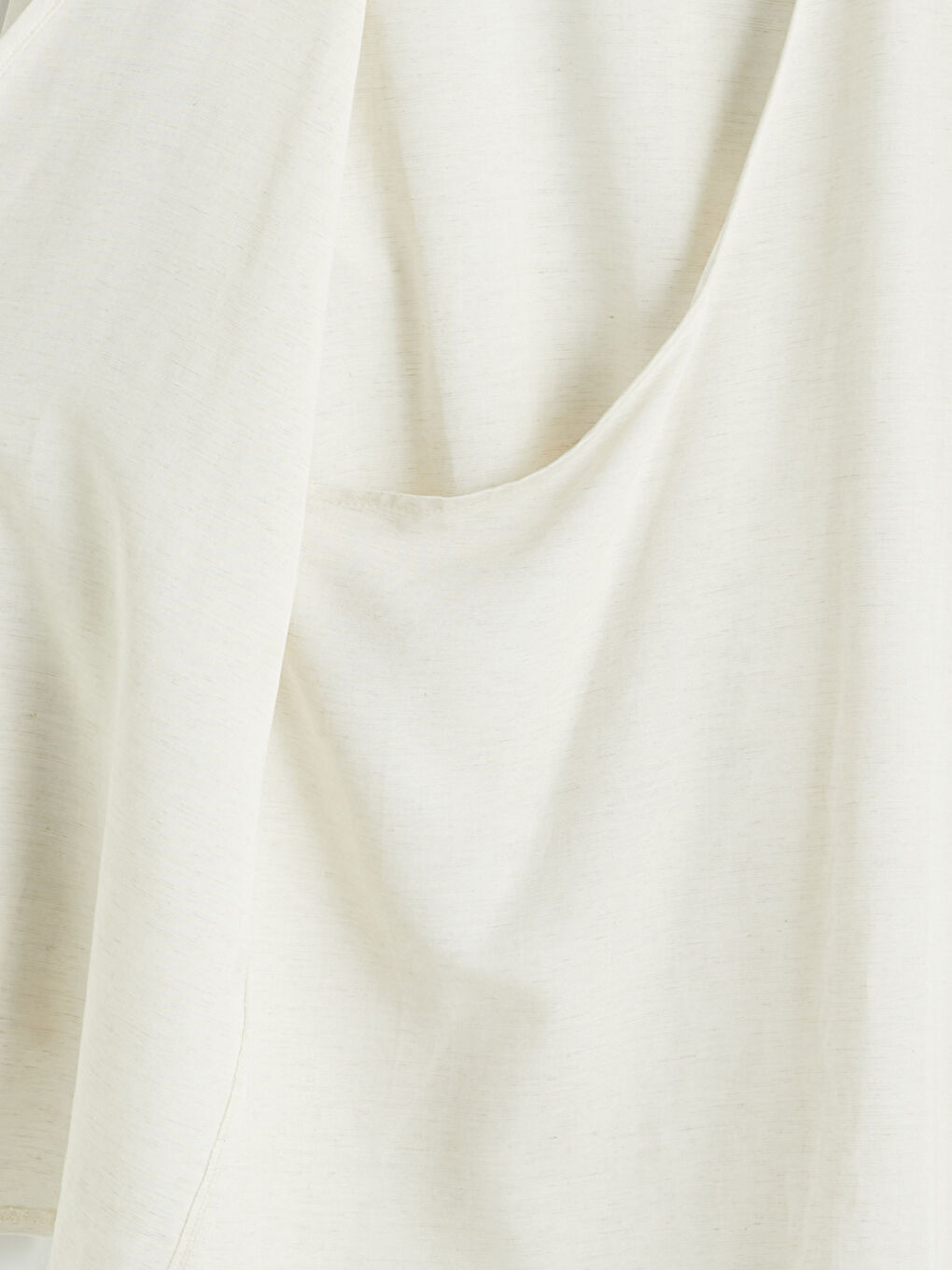 Bej Kruvaze Yaka Keten Karışımlı Kadın Kimono-3