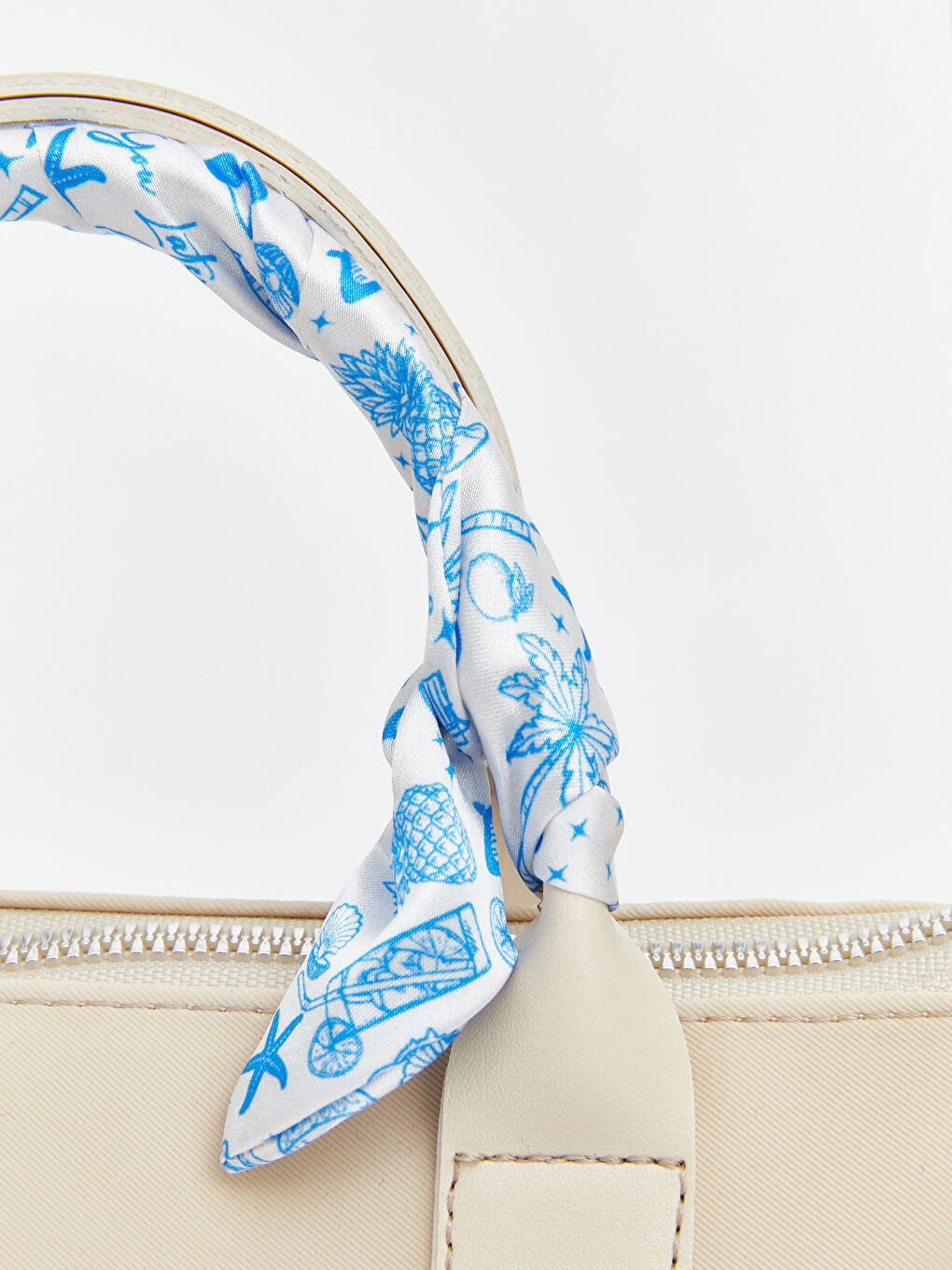 Ekru Fular Aksesuarlı Kız Çocuk Omuz Çantası-2