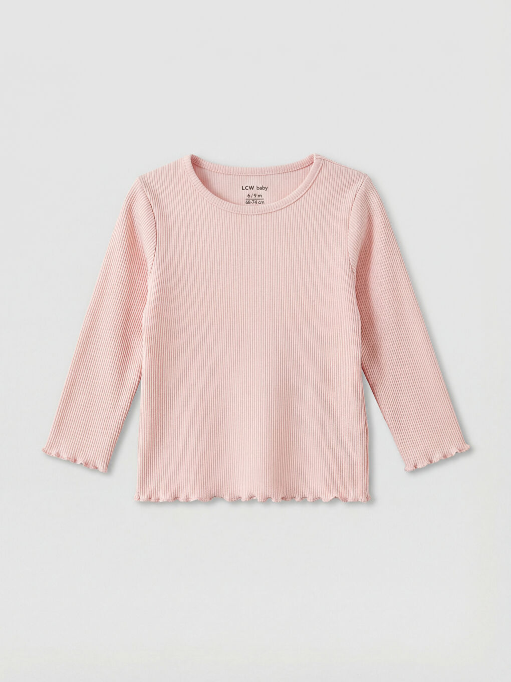 Pembe Bisiklet Yaka Kalp Baskılı Kız Bebek Bluz