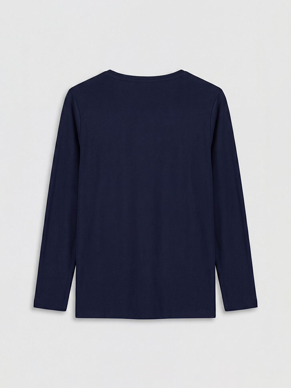 Lacivert Bisiklet Yaka Desenli Bluz-1