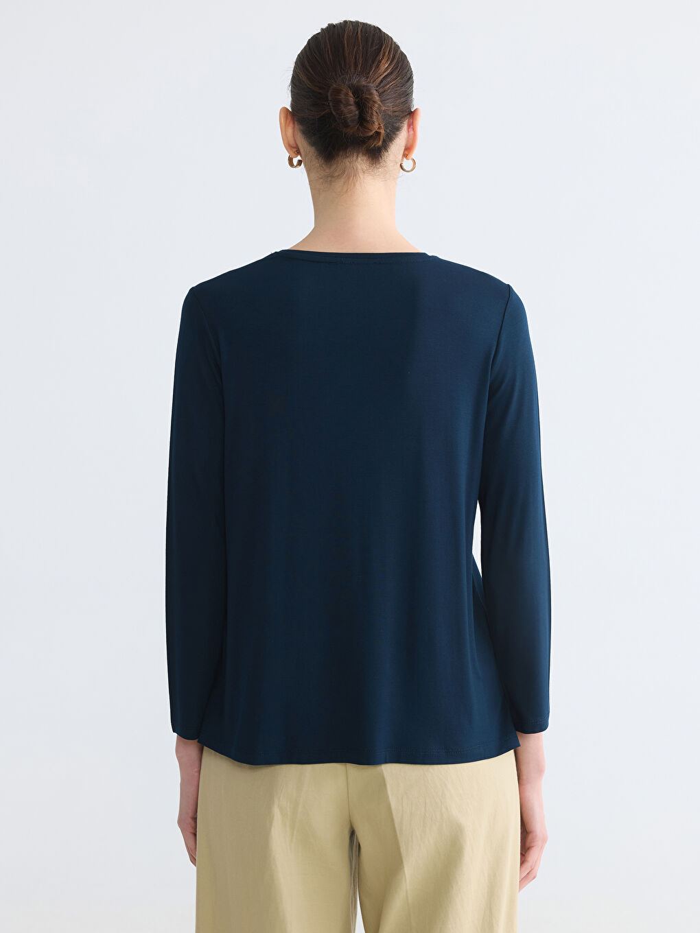Bluza sa okruglim izrezom sa uzorkom-3