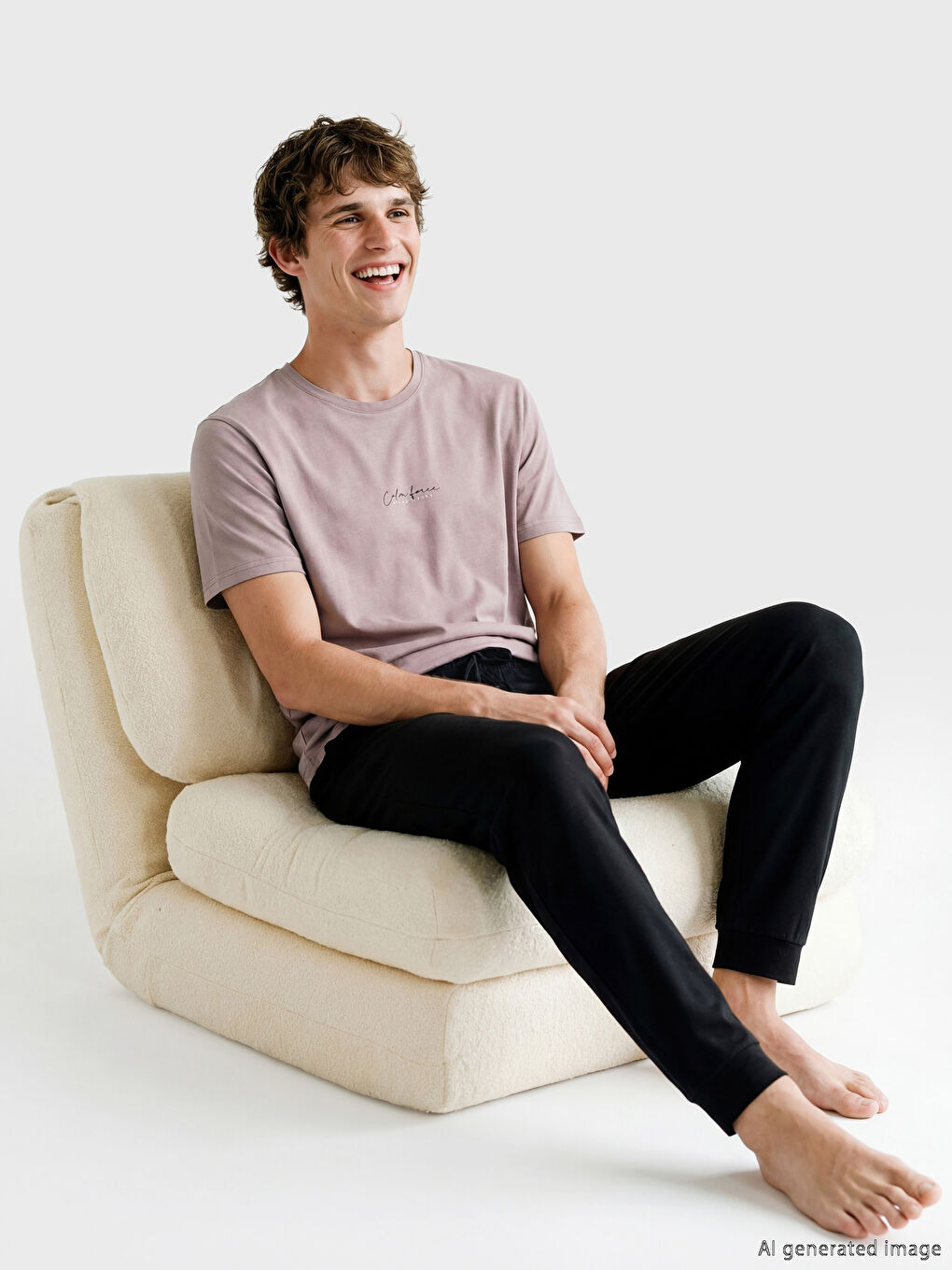 Pembe Standart Kalıp Erkek Pijama Takımı