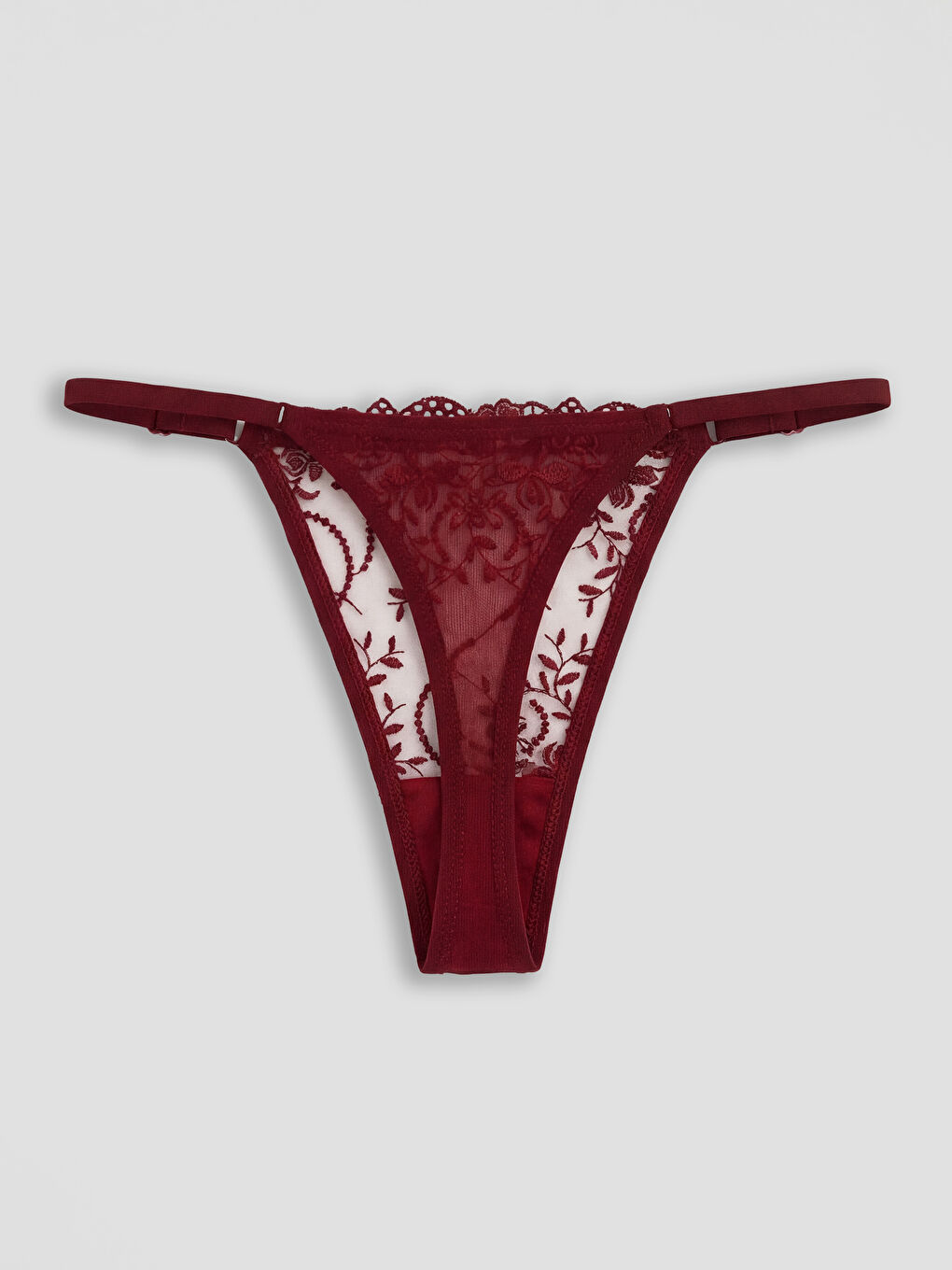 Kırmızı Dantelli Fantezi Tanga Külot-1