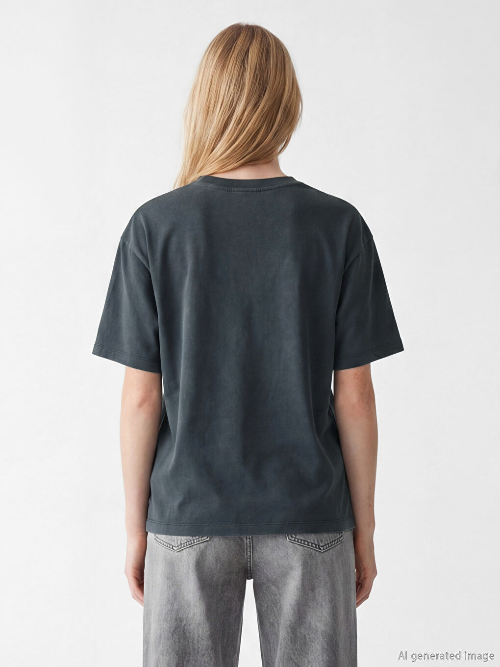 Tricou Imprimat cu Guler Rotund pentru Femei-3