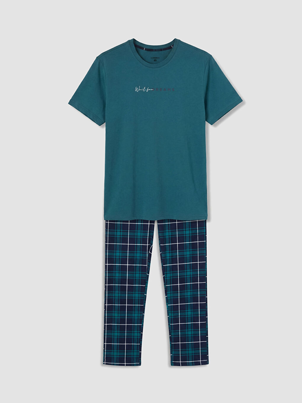 Lacivert Regular Fit Ekose Erkek Pijama Takımı