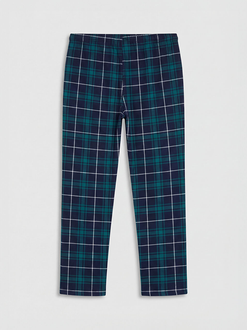 Lacivert Regular Fit Ekose Erkek Pijama Takımı-5