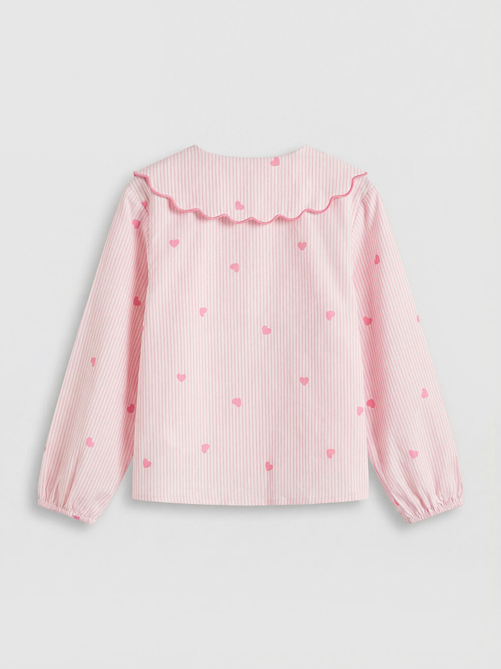 Pembe Bebe Yaka Kız Çocuk Gömlek-1