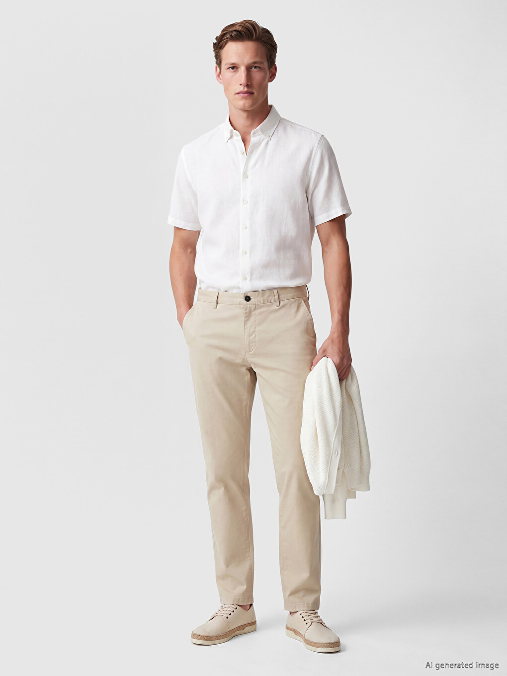 Regular Fit Muške Pantalone od Gabardena-1