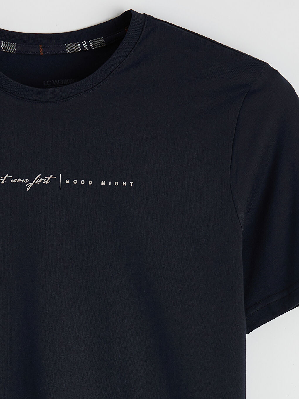 Lacivert Standart Kalıp Ekose Erkek Pijama Takım-2