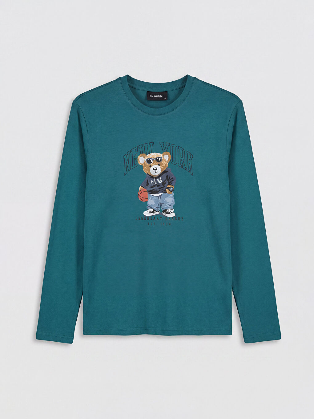 Petrol Regular Fit Teddy Baskılı Erkek Pijama Takımı-1