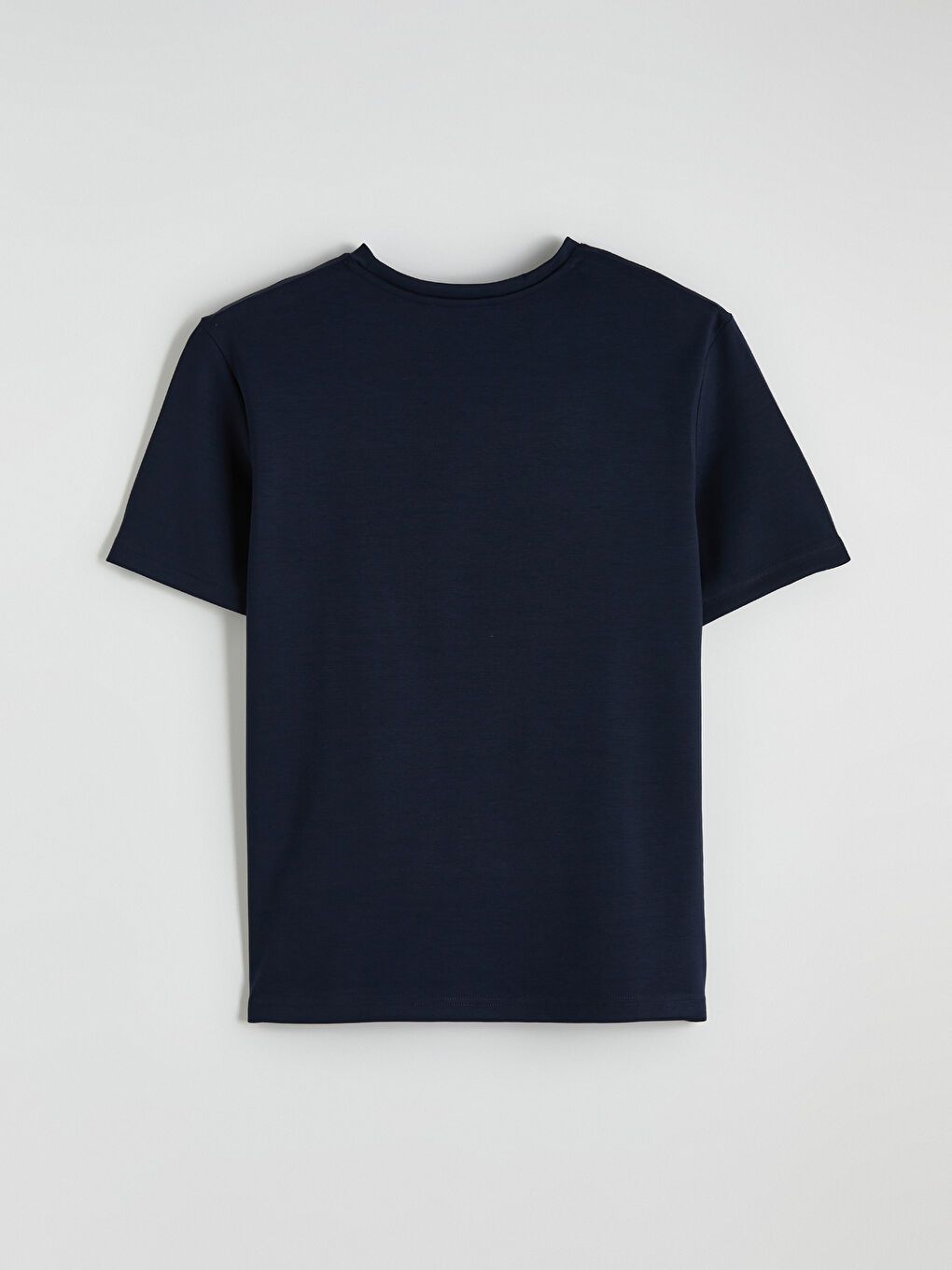 Lacivert Bisiklet Yaka Baskılı Erkek Tişört-2