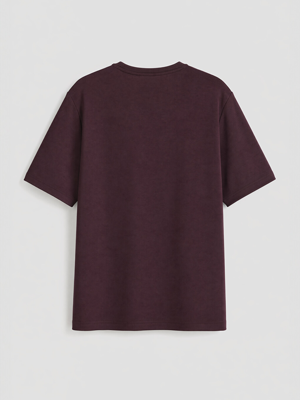 Bordo Bisiklet Yaka Baskılı Erkek Tişört-1
