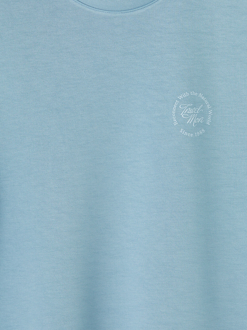 Mavi Standart Kalıp Nakışlı Erkek Tişört-2