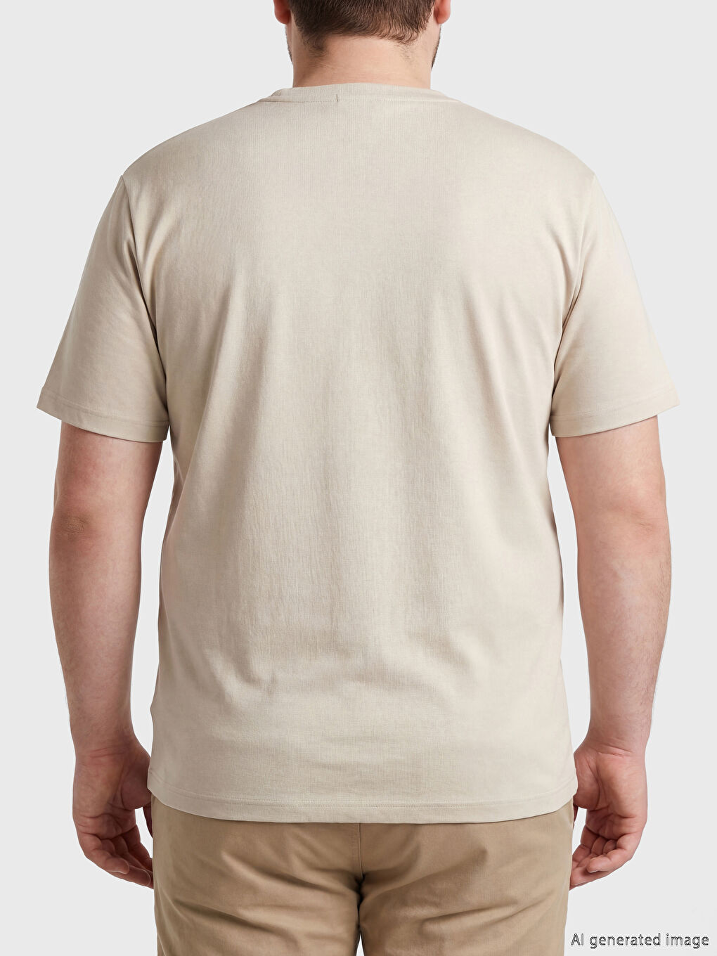 Gri Bisiklet Yaka Baskılı Erkek Tişört-3